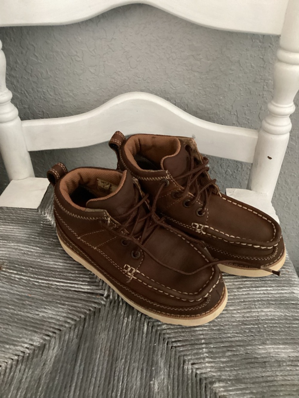 Twisted X Kids Brown Leather Moc Toe Boots